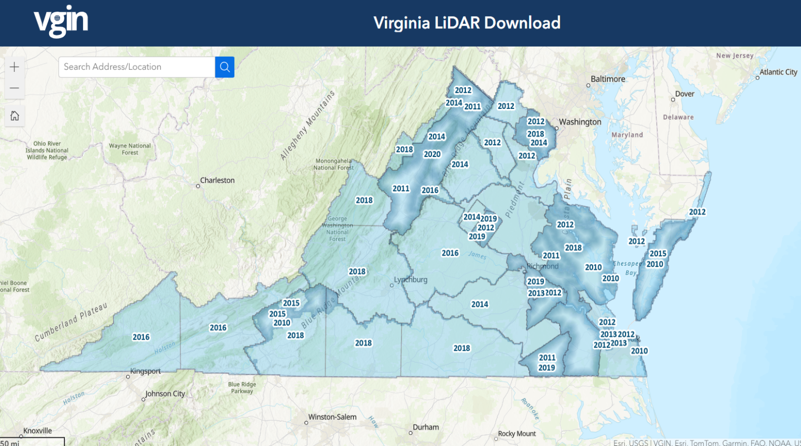 Virginia GIS Clearinghouse Apps Maps   App LiDAR3 